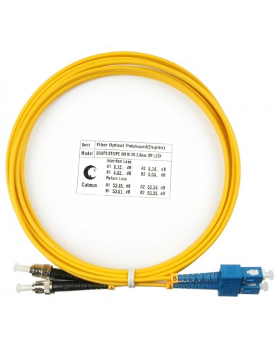 Шнур оптический duplex SC-ST 9/125 sm 3м LSZH Cabeus FOP(d)-9-SC-ST-3m в Орле Патч-корды оптические Pintop.ru