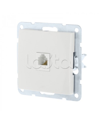Розетка телефонная RJ-12 с накладкой (белый) LK60 Экопласт (865504) в Орле Розетки компьютерные и телефонные Pintop.ru