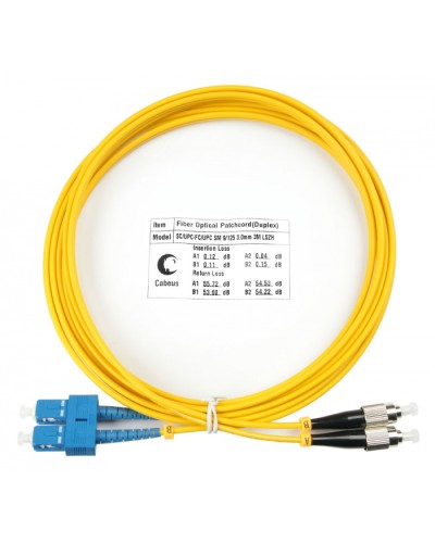 Шнур оптический duplex SC-FC 9/125 sm 3м LSZH Cabeus FOP(d)-9-SC-FC-3m в Орле Патч-корды оптические Pintop.ru
