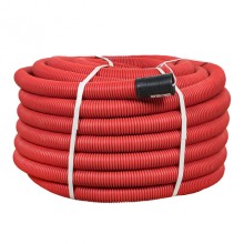 Труба гофр. двустенная ПНД/ПНД гибкая с протяжкой d50 мм (50 м) красная EKF-Plast (tg2st-50-50m)
