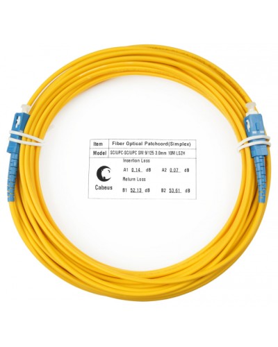 Шнур оптический simplex SC-SC 9/125 sm 20м LSZH Cabeus FOP(s)-9-SC-SC-20m в Орле Патч-корды оптические Pintop.ru