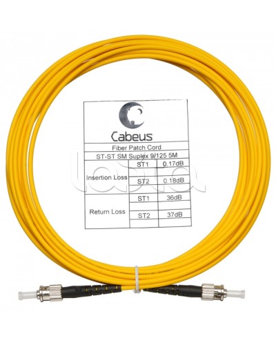 Шнур оптический simplex ST-ST 9/125 sm 7м LSZH Cabeus FOP(s)-9-ST-ST-7m в Орле Патч-корды оптические Pintop.ru