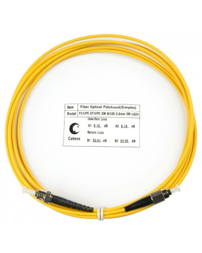 Шнур оптический simplex FC-ST 9/125 sm 3м LSZH Cabeus FOP(s)-9-FC-ST-3m в Орле Патч-корды оптические Pintop.ru