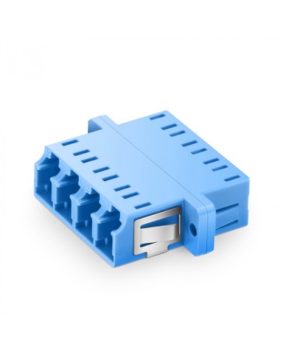 Оптический адаптер OS2, квадро LC, с фланцами, синий Eurolan (36A-S2-4L-02BU) в Орле Проходные адаптеры и розетки оптические Pintop.ru