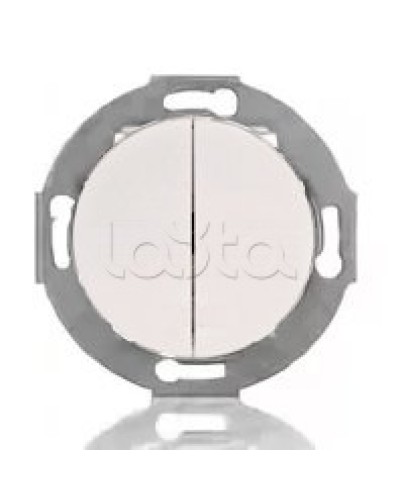 Выключатель двухклавишный Экопласт (схема 5) 10 A, 250 B (белый) Vintage в Орле Розетки компьютерные и телефонные Pintop.ru