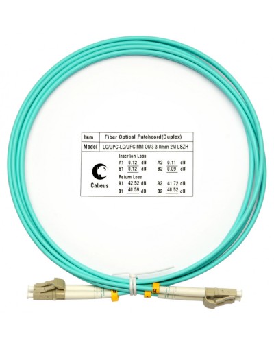 Шнур оптический duplex LC-LC 50/125 mm OM3 2м LSZH Cabeus FOP-50-LC-LC-2m в Орле Патч-корды и пигтейлы Pintop.ru