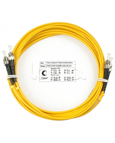 Шнур оптический duplex ST-ST 9/125 sm 5м LSZH Cabeus FOP(d)-9-ST-ST-5m в Орле Патч-корды оптические Pintop.ru