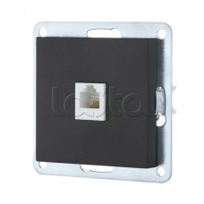 Розетка телефонная RJ-12 с накладкой (черный бархат) LK 80 Экопласт (845508-1)