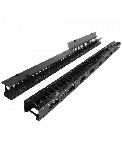 Вертикальные органайзеры с пласт пальцами, глубина 112 мм, 42U, черные TWT (TWT-CBB-DVO-42U/S) в Орле Кабельные органайзеры Pintop.ru
