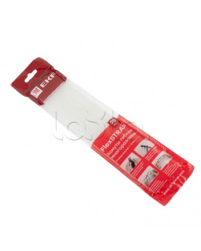 Хомут гибкий (20 шт.) белый FlexSTRAP EKF (plc-fs-wr) в Орле Стяжки-хомуты Pintop.ru