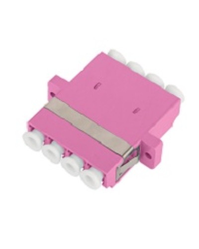 Адаптер NIKOMAX волоконно-оптический, соединительный, многомодовый, стандарта OM4, LC/UPC-LC/UPC, квадро, пластиковый, без шторки, с фланцами, маджента, уп-ка 2шт. в Орле Проходные адаптеры и розетки оптические Pintop.ru