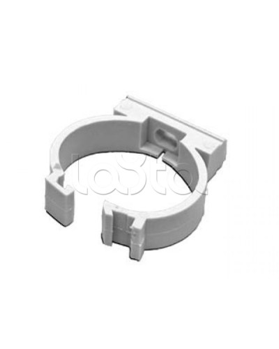 Держатель с защелкой для гофрированной или жесткой гладкой трубы D20 мм, цвет чёрный Экопласт 41620BL в Орле Держатели, клипсы, скобы Pintop.ru