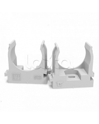 Крепеж-клипса для труб атмосферостойкая для монтажного пистолета серая в п/э d25 мм (100шт/700шт уп/кор) Промрукав (PR13.0403) в Орле Держатели, клипсы, скобы Pintop.ru