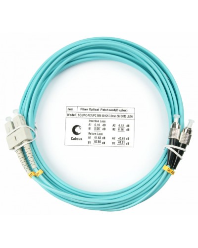 Шнур оптический duplex SC-FC 50/125 mm OM3 15м LSZH Cabeus FOP-50-SC-FC-15m в Орле Патч-корды и пигтейлы Pintop.ru