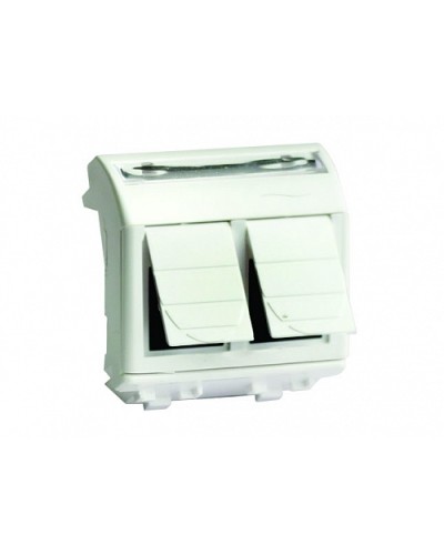 Тел.роз. двойная RJ12, 6P6C, Brava, белая, 2мод DKC 76122B в Орле Боксы для автоматов Pintop.ru