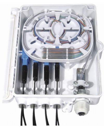 Бокс оптический настенный, 8 портов (SC, duplex LC), без пигтейлов и проходных адаптеров Hyperline FO-WBI-8A-GY в Орле Кросс оптический Pintop.ru