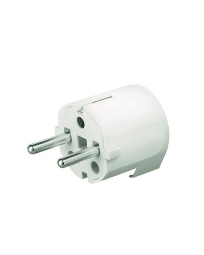 Вилка кабельная, бытовая с боковым вводом кабеля. Белая. IP20 16А 2P+E 230В DKC DIS13083 в Орле Аксессуары для стоек и шкафов Pintop.ru