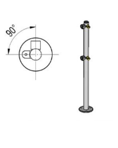 Стойка ограждения L-образная под поворотные створку и секцию 2 полупетли с крепежом, 2 муфты с крепежом слева Oxgard Стойка ограждения с 2-мя полупетлями L-образная слева (ВЗР 1996.09.11) в Орле Ограждения Pintop.ru