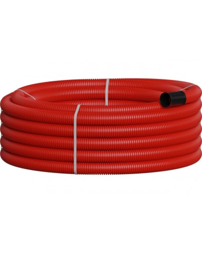 NR050 Двустенная труб.а ПНД гибкая, тип 450, SN26, с зондом, D50мм (20м) цвет красный Экопласт 801050-20 в Орле Гладкая труба Pintop.ru