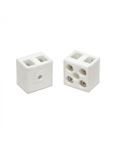 Клемма керамическая латунь 10 мм² 2 пары контактов с крепежным отверстием (5 шт/уп) Промрукав (PR08.7161) в Орле Аксессуары для кабель-канала Pintop.ru