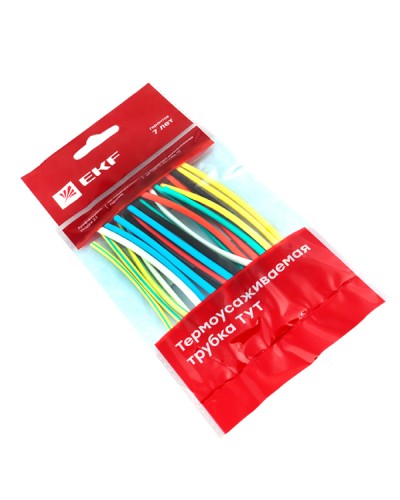 Термоусаживаемая трубка ТУТ нг 4/2 набор:7 цветов по 3шт. 100мм. EKF PROxima (tut-n-4) в Орле Аксессуары для кабель-канала Pintop.ru
