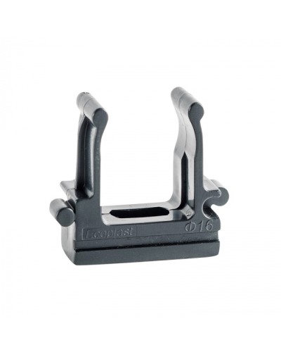 CF16G Держатель (клипса), без галогена, для труб D16мм, цвет чёрный (50шт)Экопласт (41716-50HF-BL) в Орле Держатели, клипсы, скобы Pintop.ru