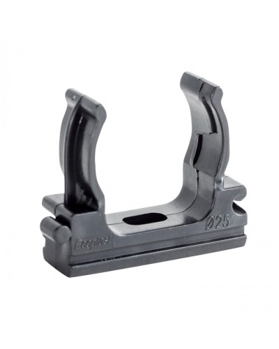 CF25G Держатель (клипса), без галогена, для труб D25мм, цвет чёрный (10шт) Экопласт (41725-10HF-BL) в Орле Держатели, клипсы, скобы Pintop.ru