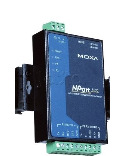 Сервер 2-портовый RS-232 + RS-422/485 в Ethernet Moxa NPort 5230-T в Орле Дополнительное оборудование для ОПС Pintop.ru