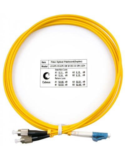 Шнур оптический duplex LC-FC 9/125 sm 2м LSZH Cabeus FOP(d)-9-LC-FC-2m в Орле Патч-корды оптические Pintop.ru