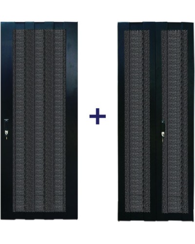 Комплект дверей 47U, 600 мм, черный, передняя - перфорированная, задняя - распашная перфорированная TWT TWT-CBB-DR47-6x-S-P1 в Орле Аксессуары для стоек и шкафов Pintop.ru