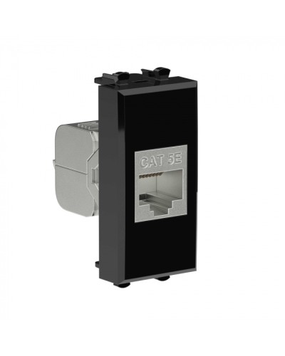 Avanti Компьютерная розетка RJ-45 без шторки модульная, кат.5е экран., Черный квадрат 1модуль DKC (4402761) в Орле Коннекторы Pintop.ru