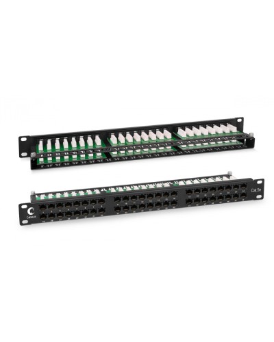 Патч-панель 19, 1U, 48 портов RJ-45 Cabeus PLHD-48-CAT.5E-DUAL IDC-1U в Орле Патч панель Pintop.ru