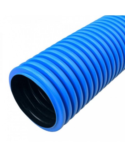Труба гофрированная двустенная ПНД жесткая тип 750 (SN14) синяя д125 6м (36м/уп) Промрукав (PR15.0078) в Орле Труба гофрированная Pintop.ru