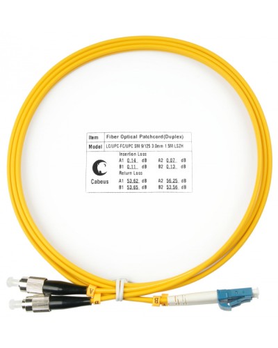 Шнур оптический duplex LC-FC 9/125 sm 1,5м LSZH Cabeus FOP(d)-9-LC-FC-1,5m в Орле Патч-корды оптические Pintop.ru