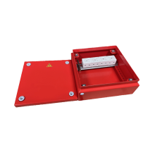Коробка распределительная огнестойкая КРОПС, IP65, габаритные размеры 200х200х80 мм, для кабелей сечением до 4 мм2, 10 клеммКМ-Профиль (FRJB-KM-ST6-4-10-КРОПС-IP65)