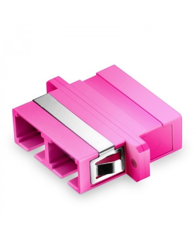 Оптический адаптер OM4, дуплекс SC, с фланцами, пурпурный Eurolan (36A-40-2S-02MG) в Орле Проходные адаптеры и розетки оптические Pintop.ru