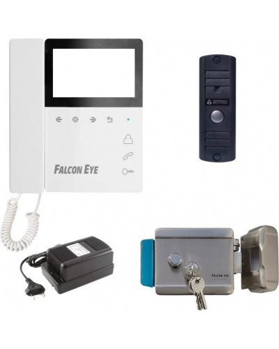 Комплект видеодомофона Falcon Eye Taurus (Видеодомофон. Дисплей 4,3 дюйма, TFT, разрешение 480 × 272, сенсорные кнопки. Подключение: до 2-х вызывных панелей и до 2-х камер, OSD меню. Питание: AC 220 В, встроенный БП. Вызывная видеопанель. Накладная, %rs_c