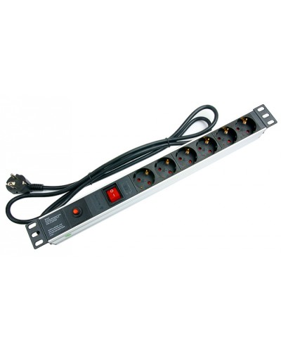 Блок на 6 розеток EU горизонтальный для 19 шкафов Cabeus PDU-6P-F-2EU в Орле Блоки розеток Pintop.ru