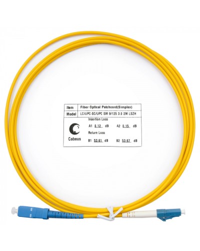 Шнур оптический simplex LC-SC 9/125 SM 2 м LSZH Cabeus FOP(s)-9-LC-SC-2M в Орле Патч-корды оптические Pintop.ru