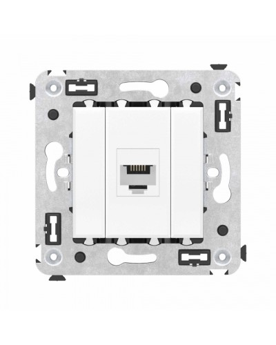 Телефонная розетка RJ-12 без шторки в стену одинарная, Avanti, Белое облако DKC (4400613) в Орле Розетки компьютерные и телефонные Pintop.ru