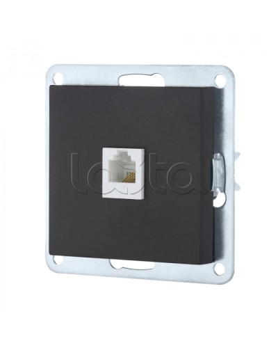 Розетка телефонная RJ-12 с накладкой (черный бархат) LK 80 Экопласт (845508-1) в Орле Розетки компьютерные и телефонные Pintop.ru