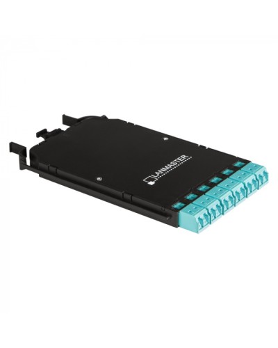 Компактная MPO кассета OS2, 12xLC, тип B, низкие потери, черная LANMASTER (LAN-MCCB-1M-12LC/OS2) в Орле Патч-корды оптические Pintop.ru