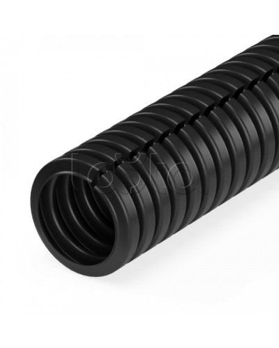 Труба гофрированная ПА негорючая (НГ) стойкая к ультрафиолету разрезная черная dвн 9,8 мм, dнар 13,2 мм (25м/уп) Промрукав (PR02.0327) в Орле Труба гофрированная Pintop.ru