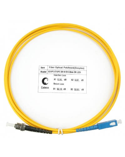 Шнур оптический simplex SC-ST 9/125 sm 2м LSZH Cabeus FOP(s)-9-SC-ST-2m в Орле Патч-корды оптические Pintop.ru