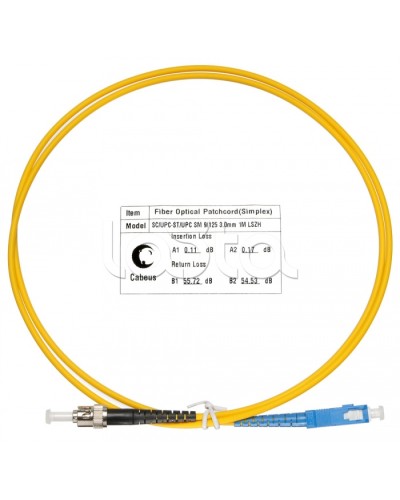Патч-корд волоконно-оптический SM 9/125 simplex SC-ST LSZH (1,5 м) Cabeus FOP(s)-9-SC-ST-1,5m в Орле Патч-корды оптические Pintop.ru