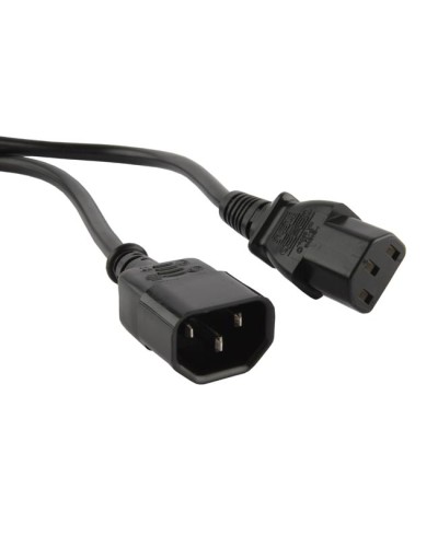 Кабель питания с заземлением Hyperline PWC-IEC13-IEC14-1.8-BK в Орле Патч-корды и пигтейлы Pintop.ru