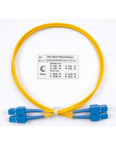 Пигтейл одномодовый оптический, SM 9/125, LSZH, duplex SC/SC (1 м) Cabeus FOP(d)-9-SC-SC-1m в Орле Патч-корды оптические Pintop.ru