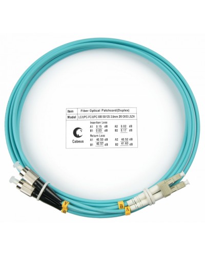 Шнур оптичесикй duplex LC-FC 50/125 MM OM3 1,5 м LSZH Cabeus FOP-50-LC-FC-1.5M в Орле Патч-корды оптические Pintop.ru