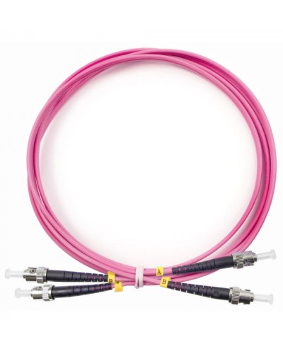 Шнур оптический duplex ST-ST 50/125 mm OM4 1,5м LSZH Cabeus FOP-50-OM4-ST-ST-1,5m в Орле Патч-корды оптические Pintop.ru