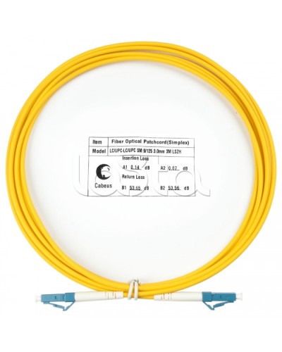 Шнур оптический simplex LC-LC 9/125 SM 3 м LSZH Cabeus FOP(s)-9-LC-LC-3M в Орле Патч-корды оптические Pintop.ru